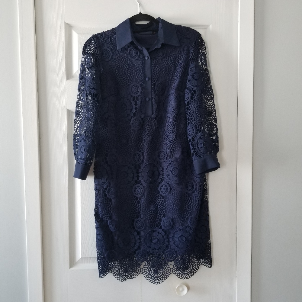 👗TAYLOR NAVY BLUE LACE SHIFT DRESS